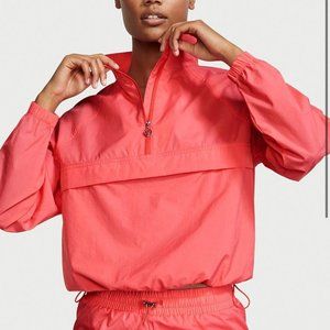 Pink Parachute Quarter Zip Windbreaker Jacket